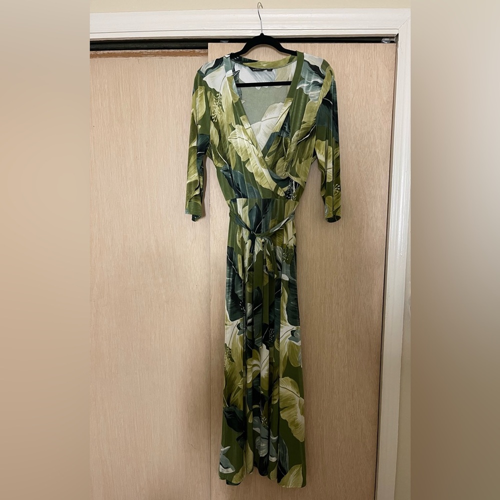 Green Floral Maxi Dress